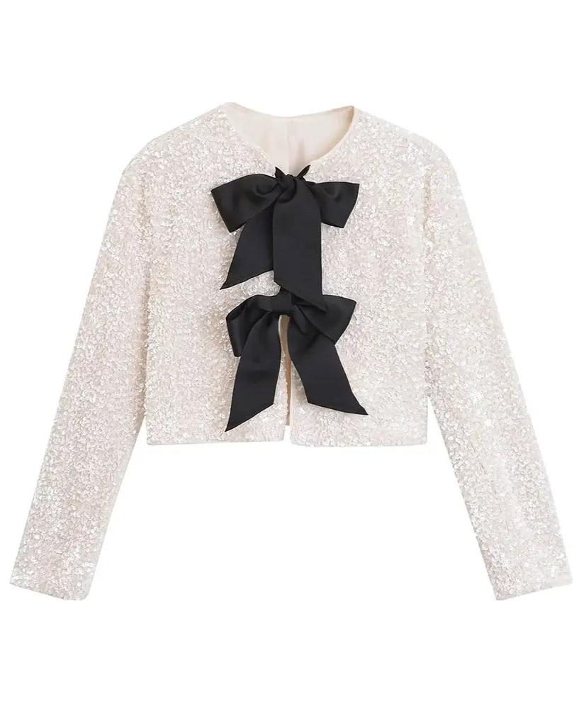 Lisa - Sparkly Cardigan with Bows