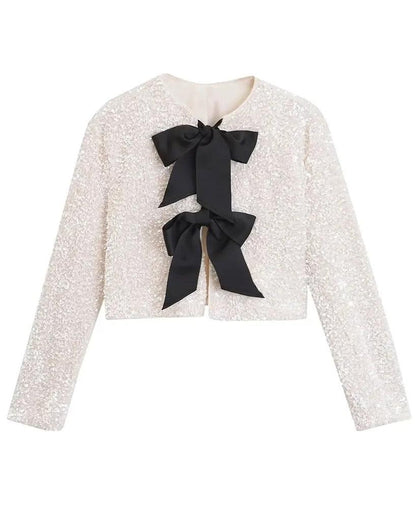 Lisa - Sparkly Cardigan with Bows