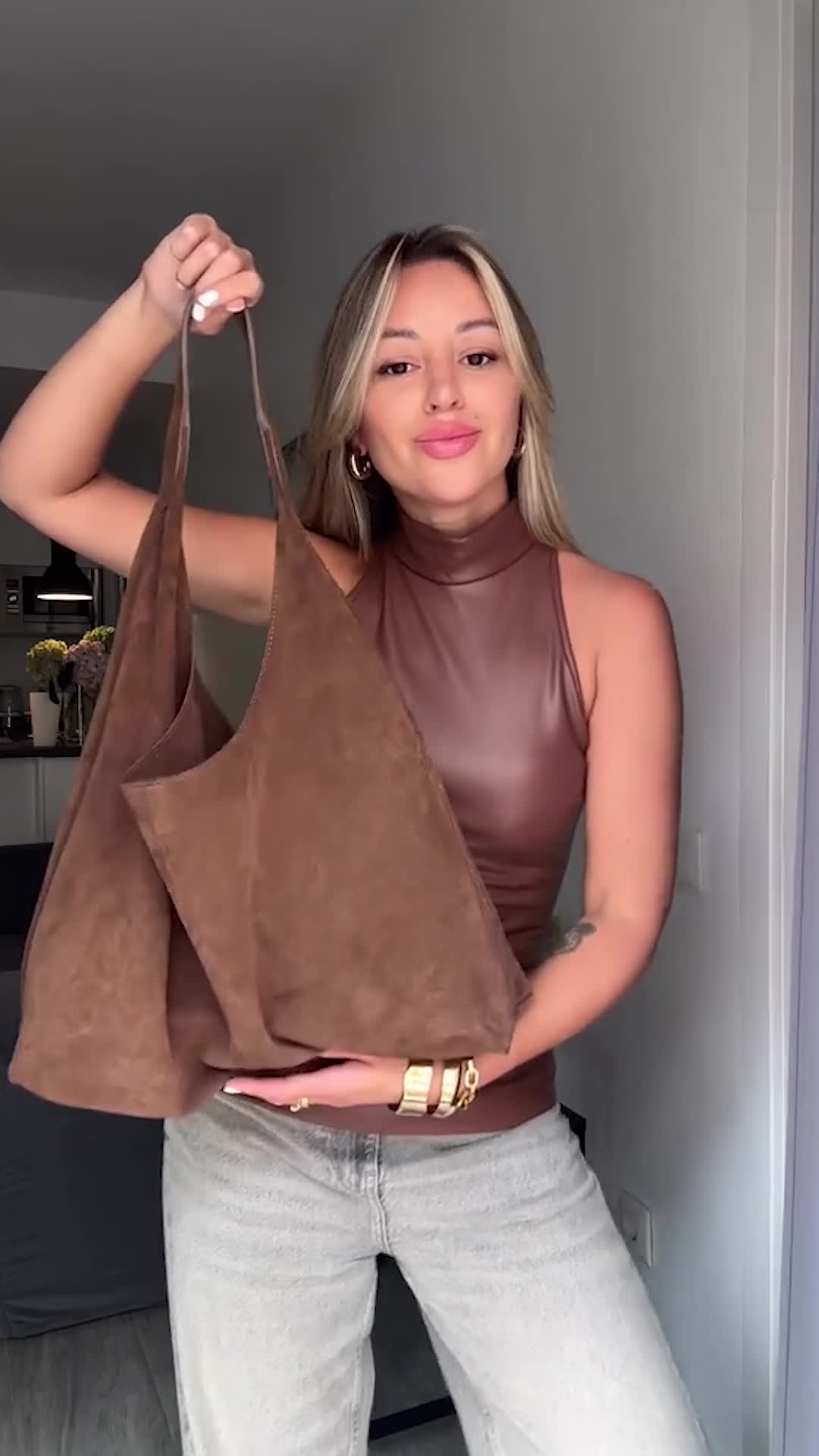 Lily - Suede Tote Bag